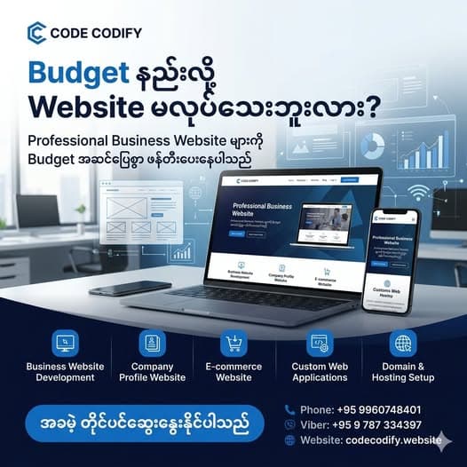Budget နည်းလို့ Website မလုပ်သေးဘူးလား? သင့်လုပ်ငန်းအတွက် Website တစ်ခု ဘာကြောင့် လိုအပ်သလဲ